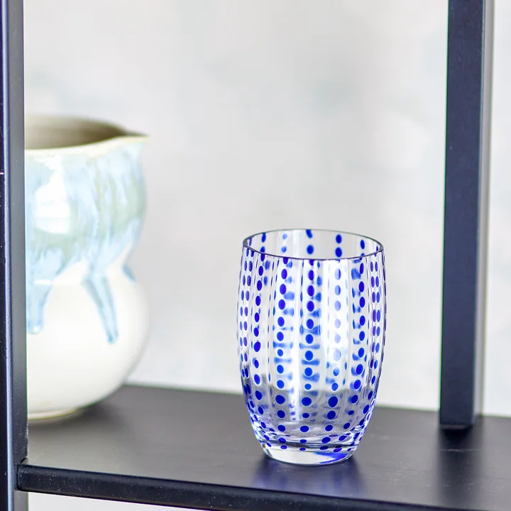 Bloomingville - Brinley drinking glasses, blue (set of 4)