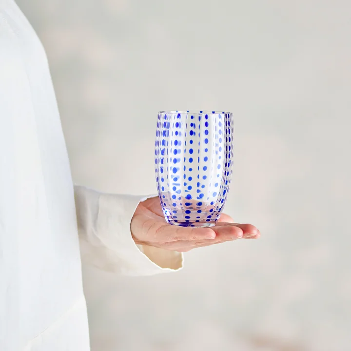 Bloomingville - Brinley drinking glasses, blue (set of 4)