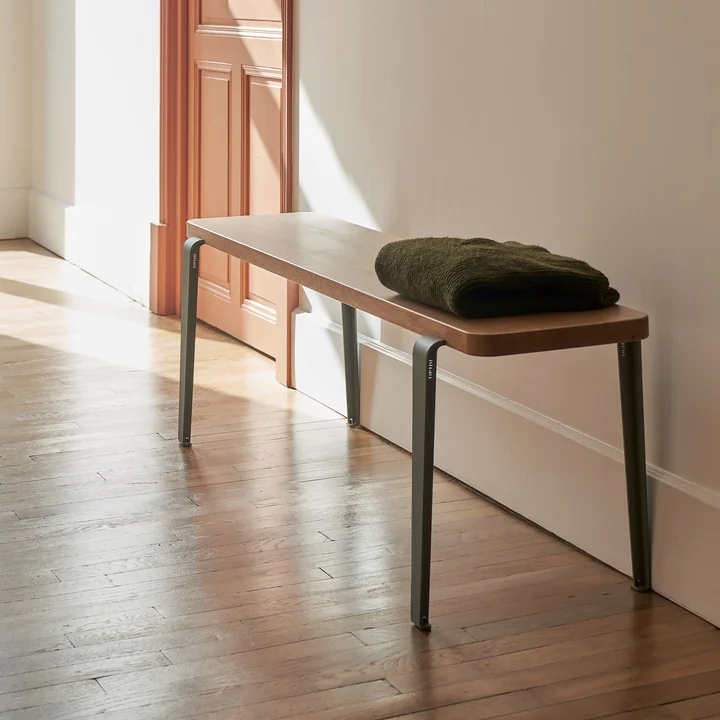 TipToe - LOU bench, oak / eucalyptus gray
