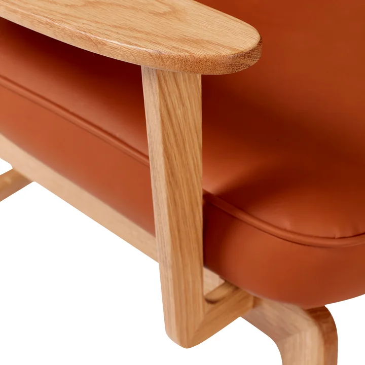 Hübsch Interior - Haze lounge chair, natural oak / brown