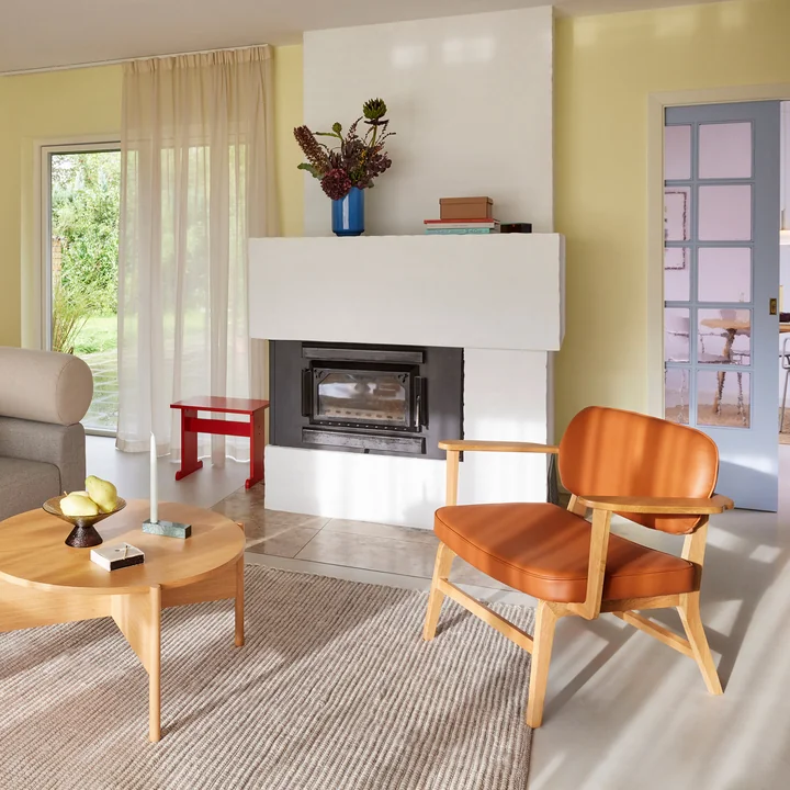 Hübsch Interior - Haze lounge chair, natural oak / brown