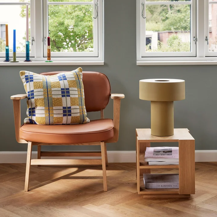 Hübsch Interior - Haze lounge chair, natural oak / brown