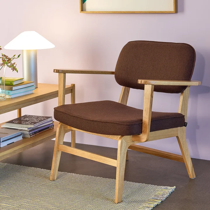 Hübsch Interior - Haze lounge chair, natural oak / dark brown