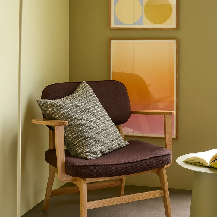 Hübsch Interior - Haze lounge chair, natural oak / dark brown