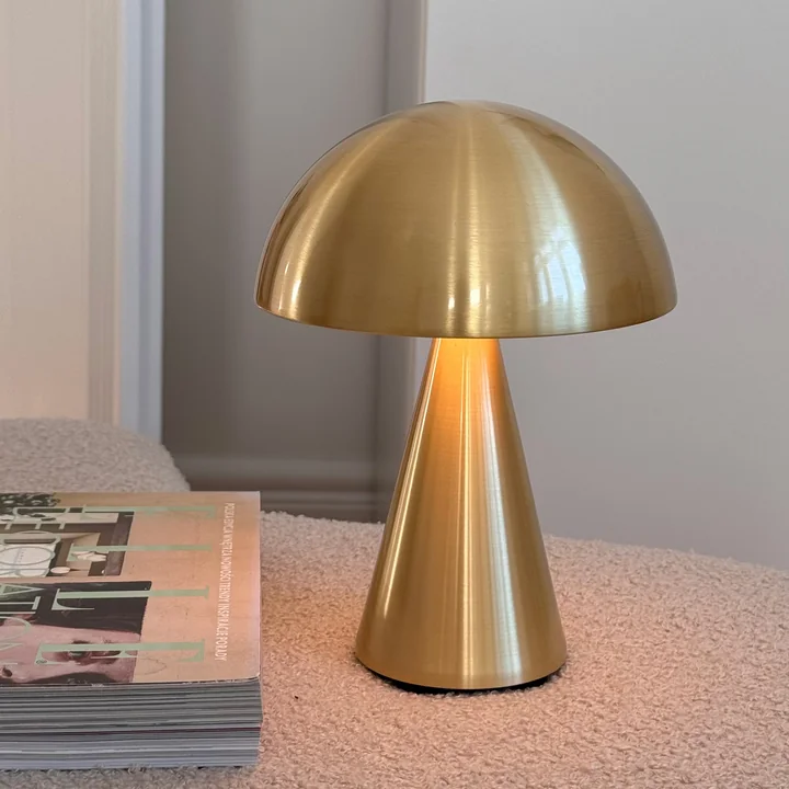 Hübsch Interior - Mush rechargeable table lamp, mini, brass