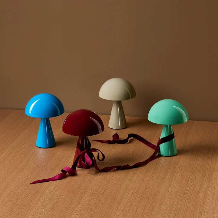 Hübsch Interior - Mush rechargeable table lamp, mini, blue