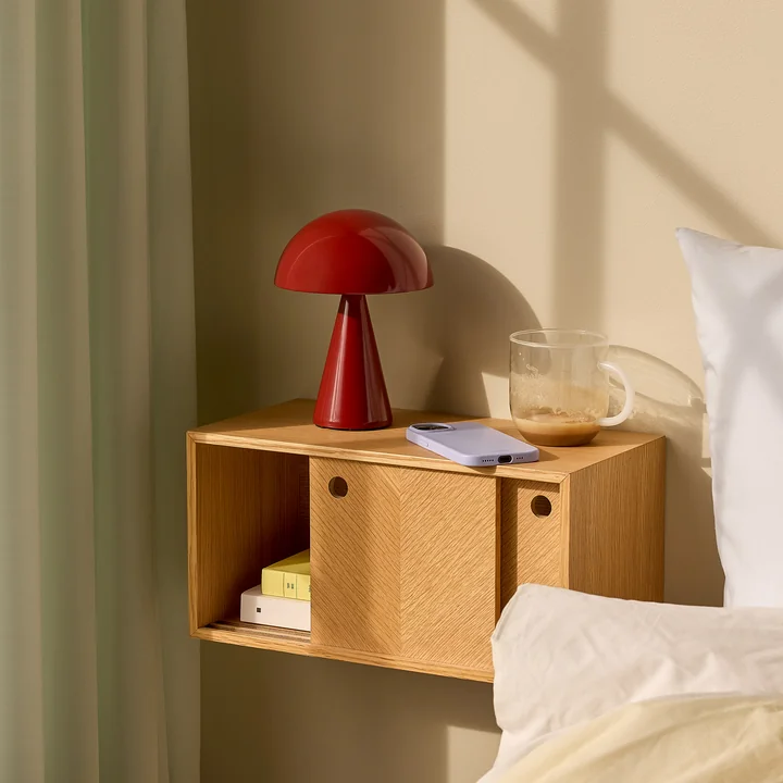 Hübsch Interior - Mush rechargeable table lamp, mini, red