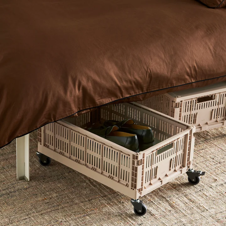 HAY - Color Crate basket, L, powder, castors