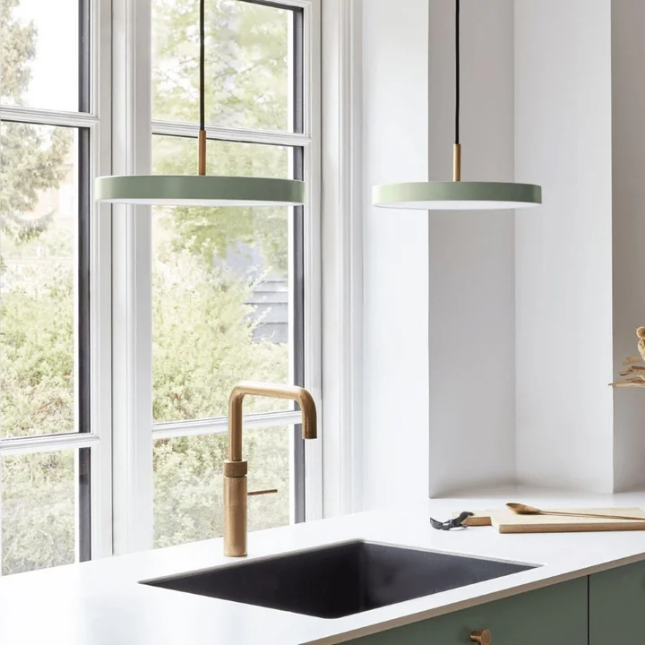 Umage - Asteria Mini LED pendant light, brass / olive