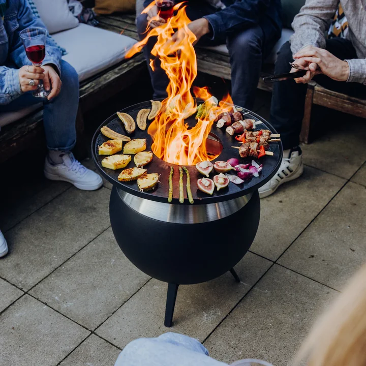 höfats - Moon 45 Plancha grill set low, stainless steel / black