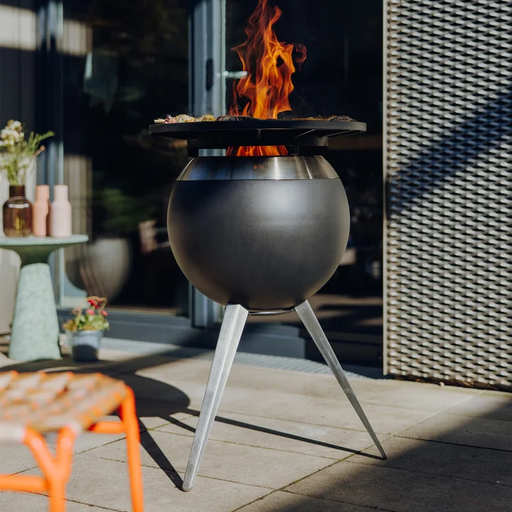 höfats - Moon 45 Plancha grill set high, stainless steel / black