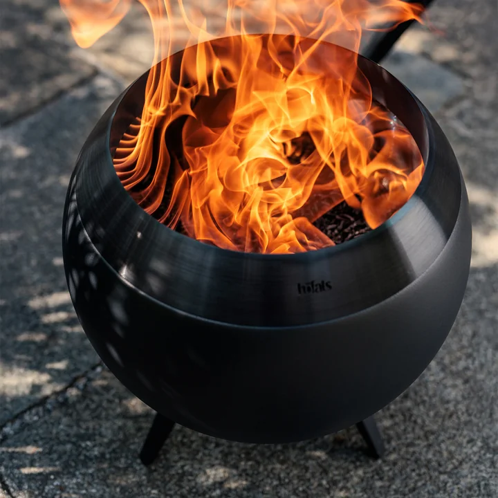 höfats - MOON 45 Fire bowl with low base, all black