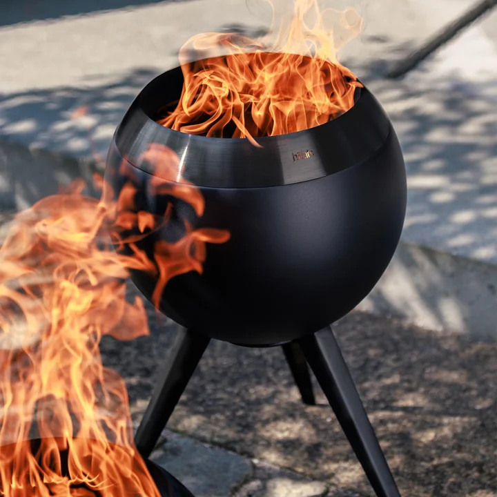 höfats - MOON 45 Fire bowl with high base, all black