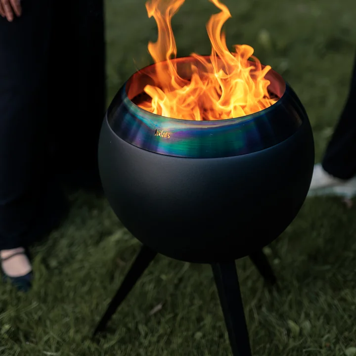 höfats - MOON 45 Fire bowl with high base, all black