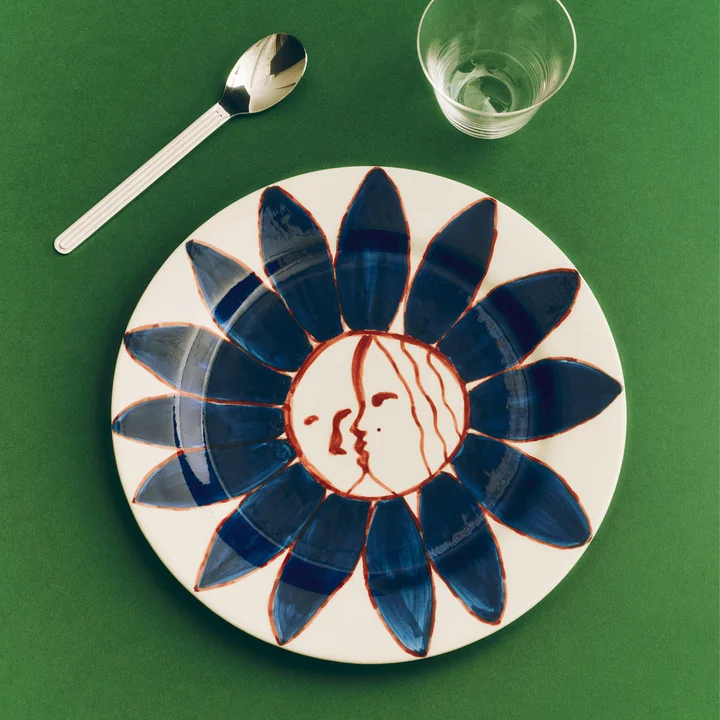HAY - La Pittura Plate Ø 28.5 cm, deep blue flower