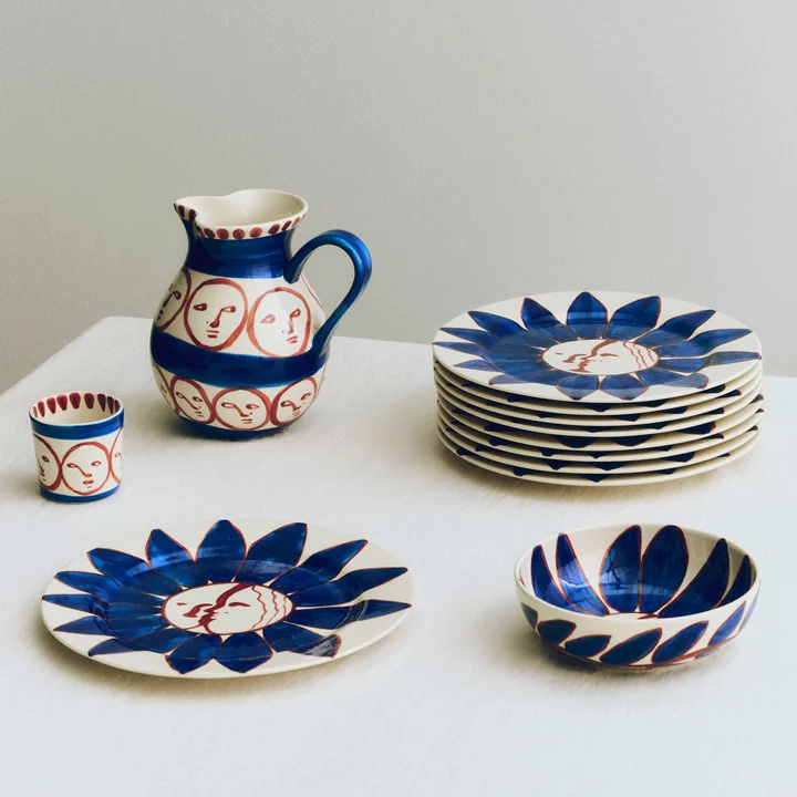 HAY - La Pittura Plate Ø 28.5 cm, deep blue flower