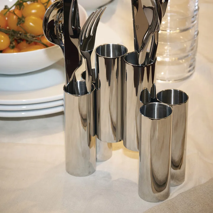 Alessi - Canale cutlery holder, polished stainless steel