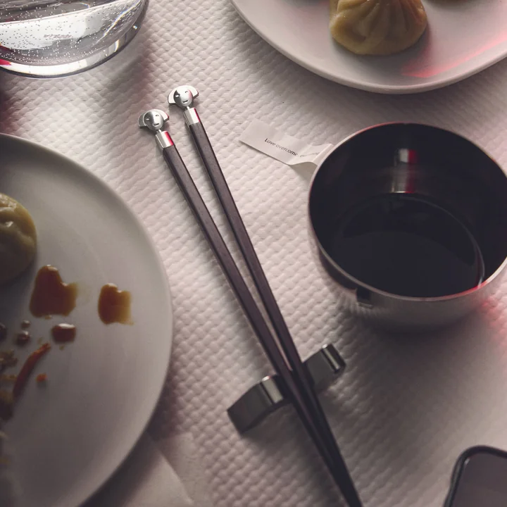 Alessi - Anna Stick chopsticks, black / stainless steel