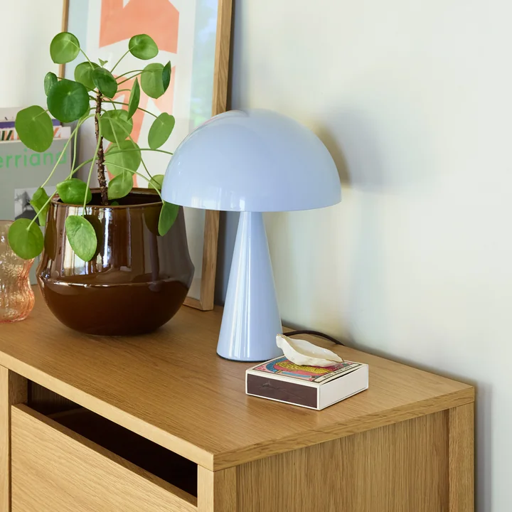 Hübsch Interior - Mush table lamp mini, ice blue