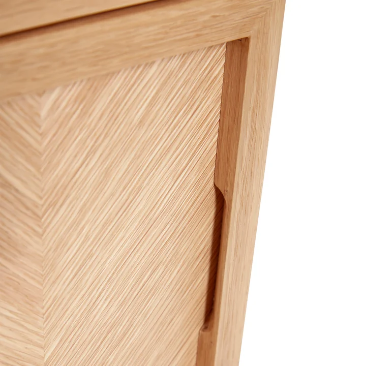 Hübsch Interior - Herringbone bedside table, H 60 cm, oak