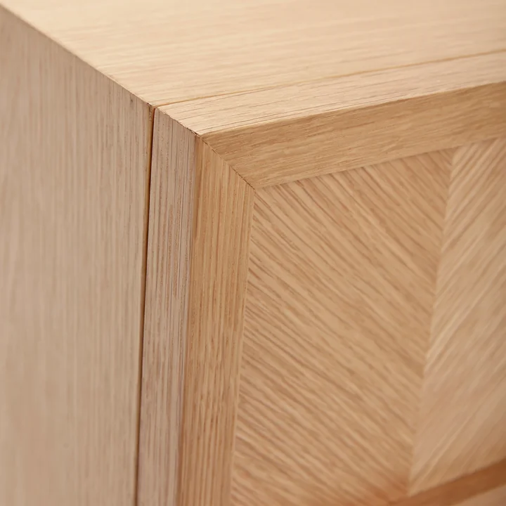 Hübsch Interior - Herringbone bedside table, H 60 cm, oak