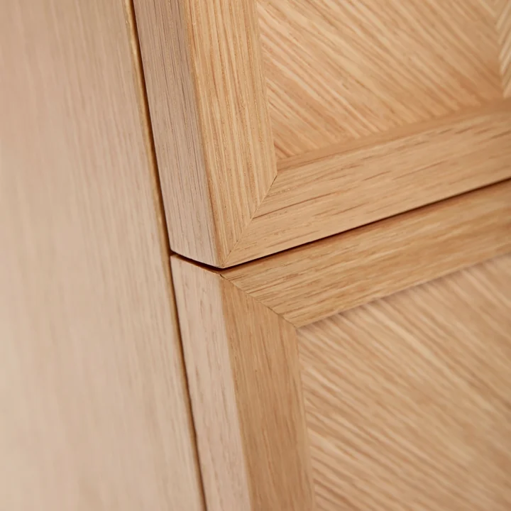 Hübsch Interior - Herringbone bedside table, H 60 cm, oak