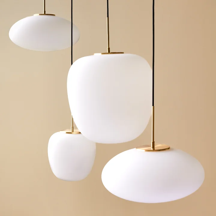 Hübsch Interior - Muse Pendant light, Ø 40 cm, brass / white