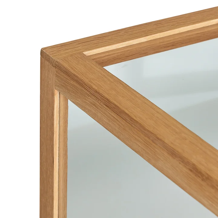 Hübsch Interior - Poetic Display cabinet, h 88 cm, glass / natural oak