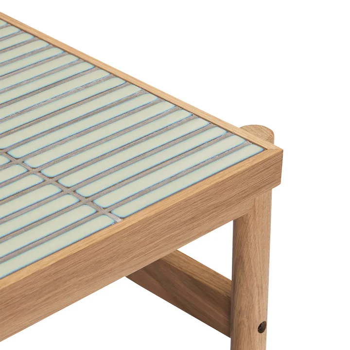 Hübsch Interior - Tile side table, oak / mint