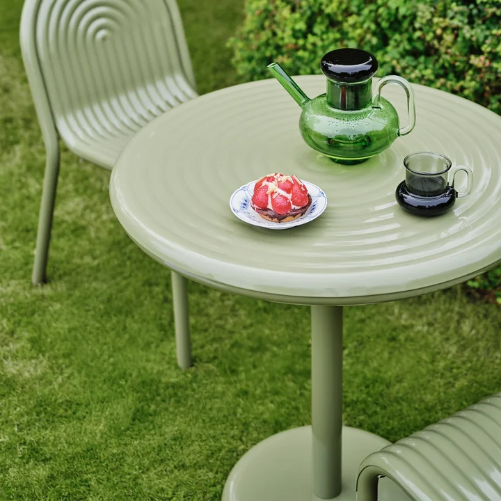 Tom Dixon - Groove Round garden table, Ø 69.7 cm, moss green