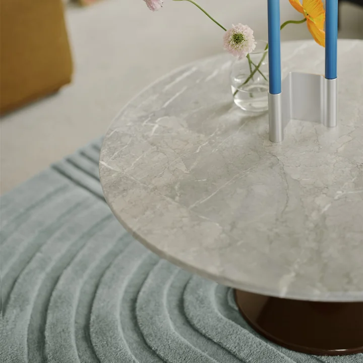 Muuto - Midst coffee table, Ø 90 cm, gray marble / dark red