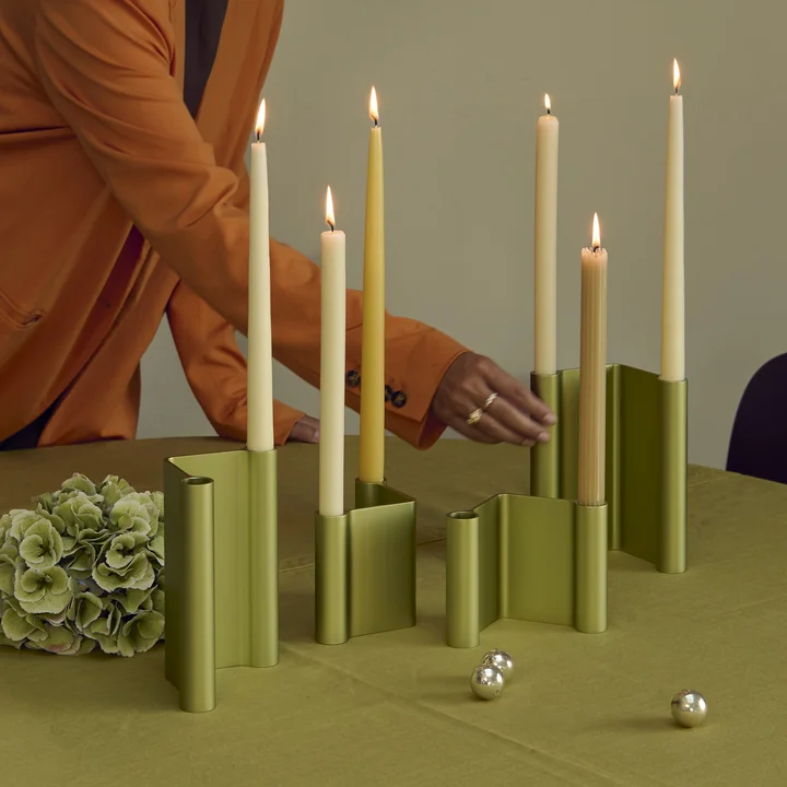 Muuto - Pair Candle holder, green