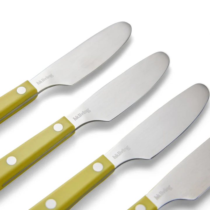 HKliving - 70's butter knife, lemon (set of 4)