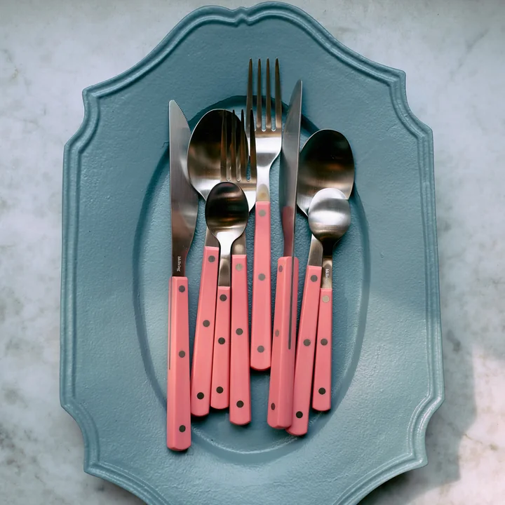 HKliving - 70's cutlery set, raspberry (16 pcs.)