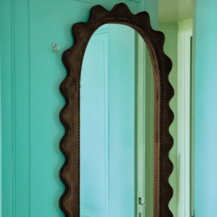 HKliving - Ripple Wall mirror, 135 x 61 cm, natural mango