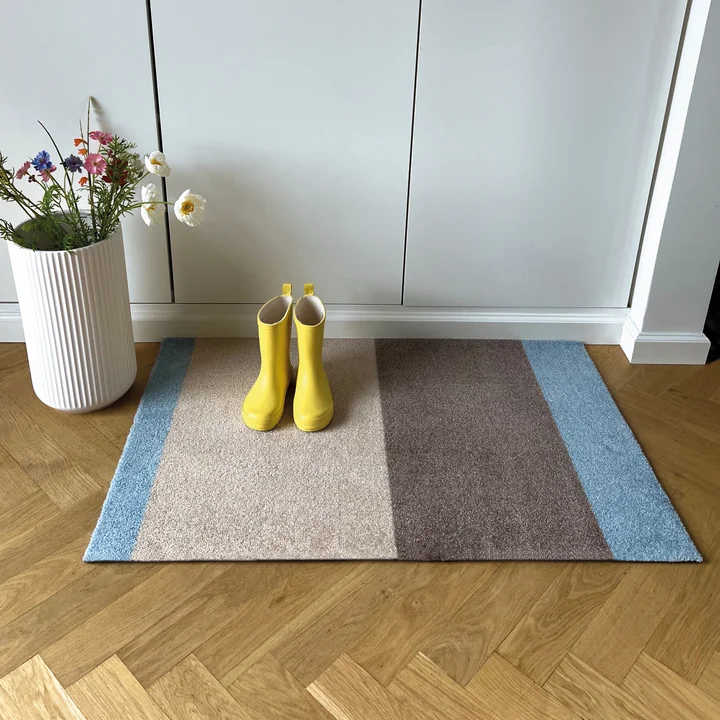 tica copenhagen - Stripes Horizontal Runner, 60 x 90 cm, ivory / sand / blue