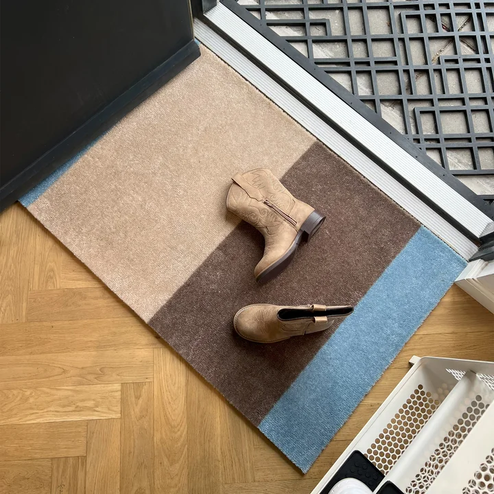 tica copenhagen - Stripes Horizontal Runner, 60 x 90 cm, ivory / sand / blue