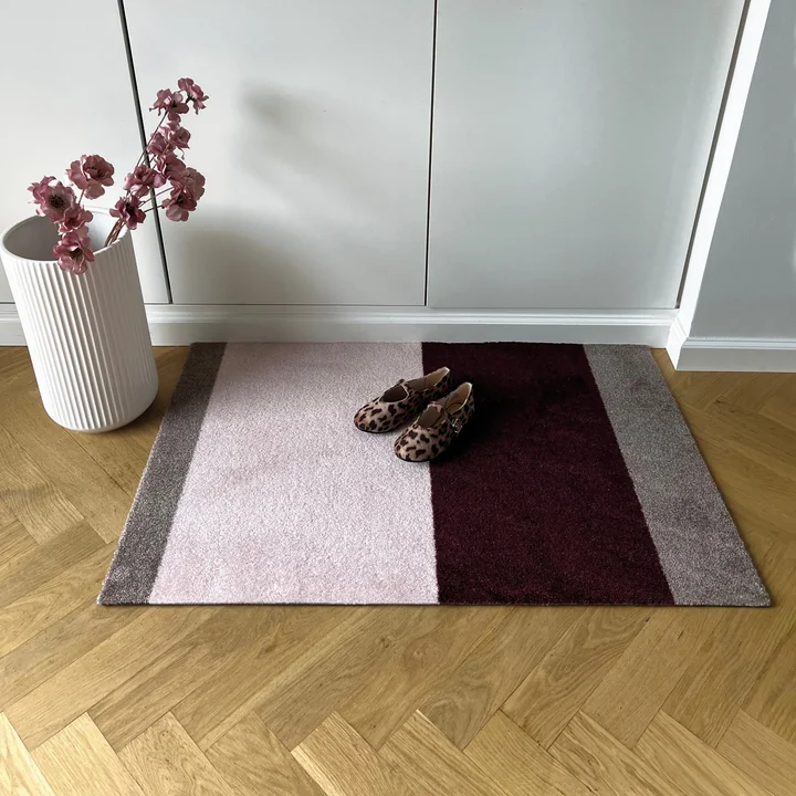 tica copenhagen - Stripes Horizontal Runner, 60 x 90 cm, bordeaux / rose / sand