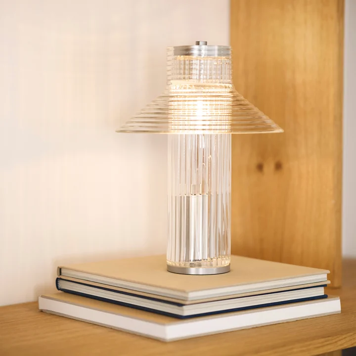 FDB Møbler - Sletterhage Rechargeable table lamp, aluminum silver