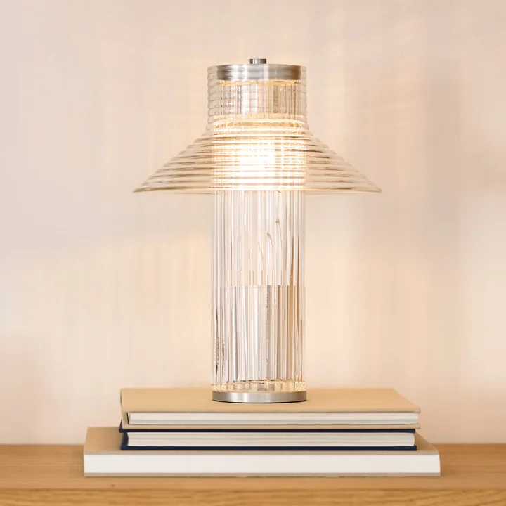 FDB Møbler - Sletterhage Rechargeable table lamp, aluminum silver