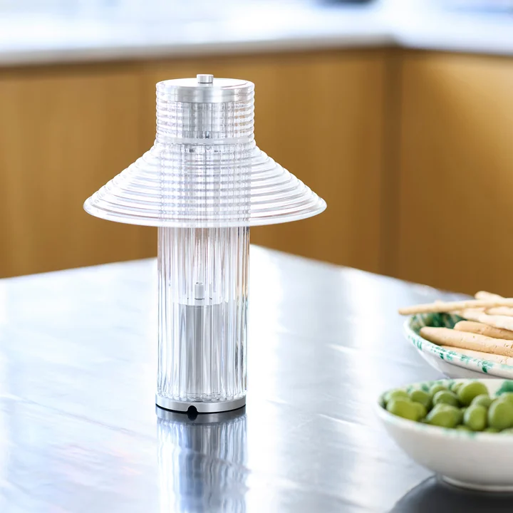 FDB Møbler - Sletterhage Rechargeable table lamp, aluminum silver