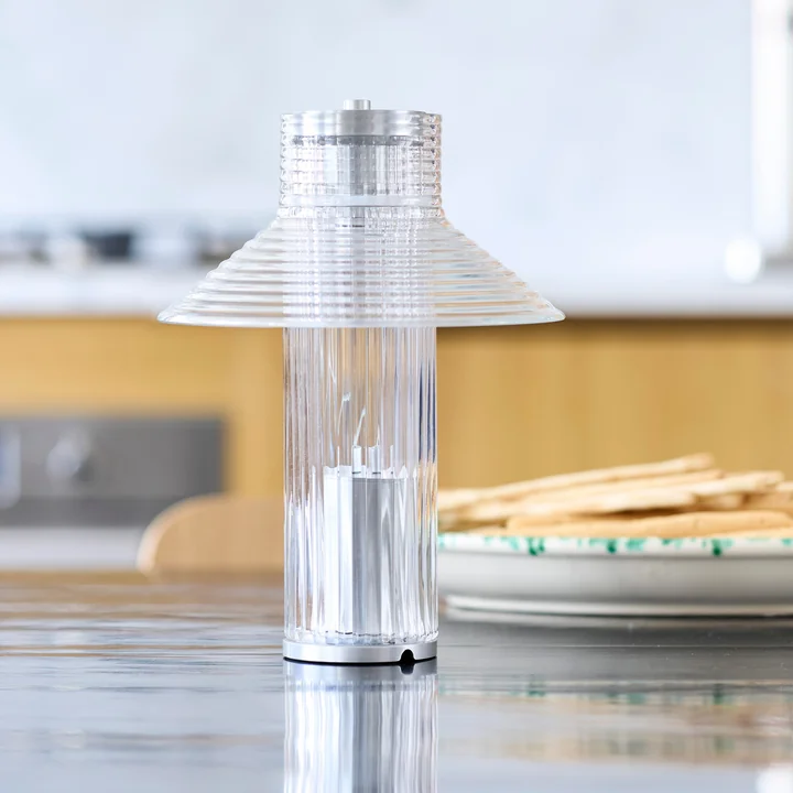 FDB Møbler - Sletterhage Rechargeable table lamp, aluminum silver