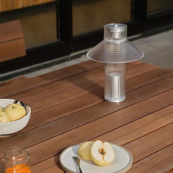 FDB Møbler - Sletterhage Rechargeable table lamp, aluminum silver