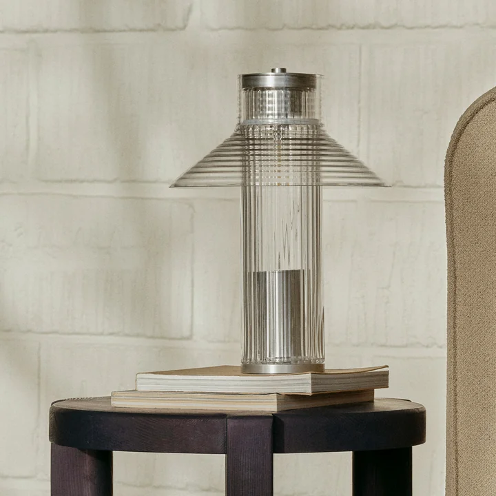 FDB Møbler - Sletterhage Rechargeable table lamp, aluminum silver