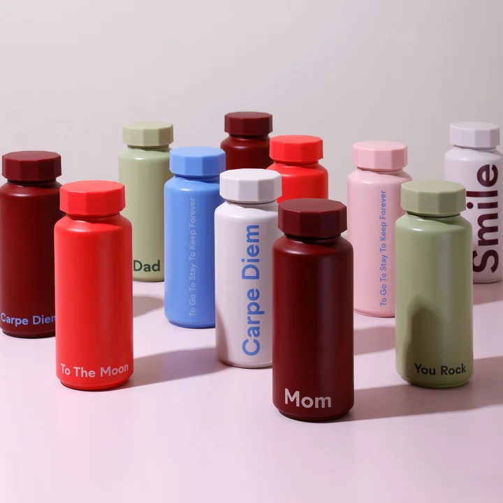 Design Letters - AJ thermos flask Hot & Cold 0.5 l, Mom / burgundy (special edition)