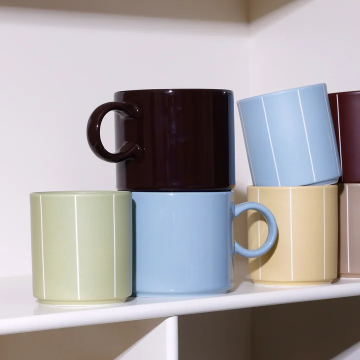 Design Letters - Nordic Jumbo Porcelain mug, blue and brown