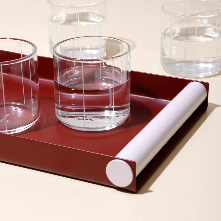 Design Letters - Ray Tray, Medium, burgundy / pastel beige