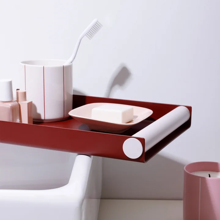 Design Letters - Ray Tray, Medium, burgundy / pastel beige