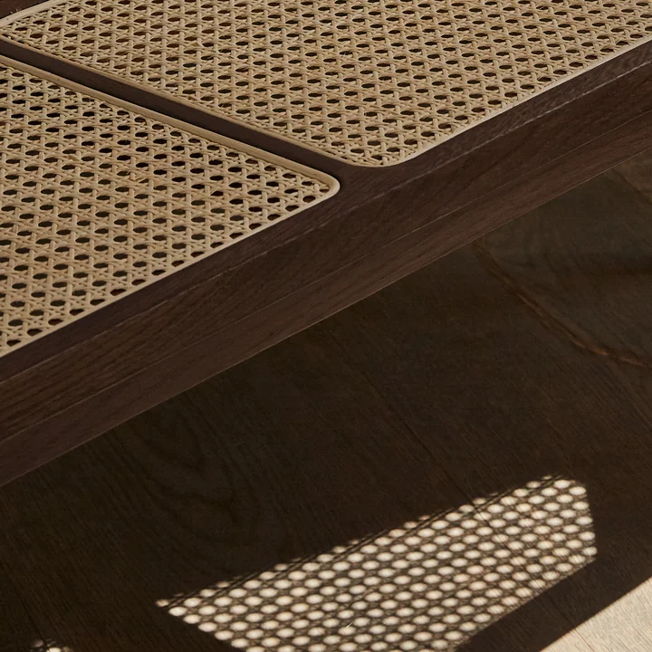 Norr11 - Le Roi Bench with wickerwork, dark smoked ash