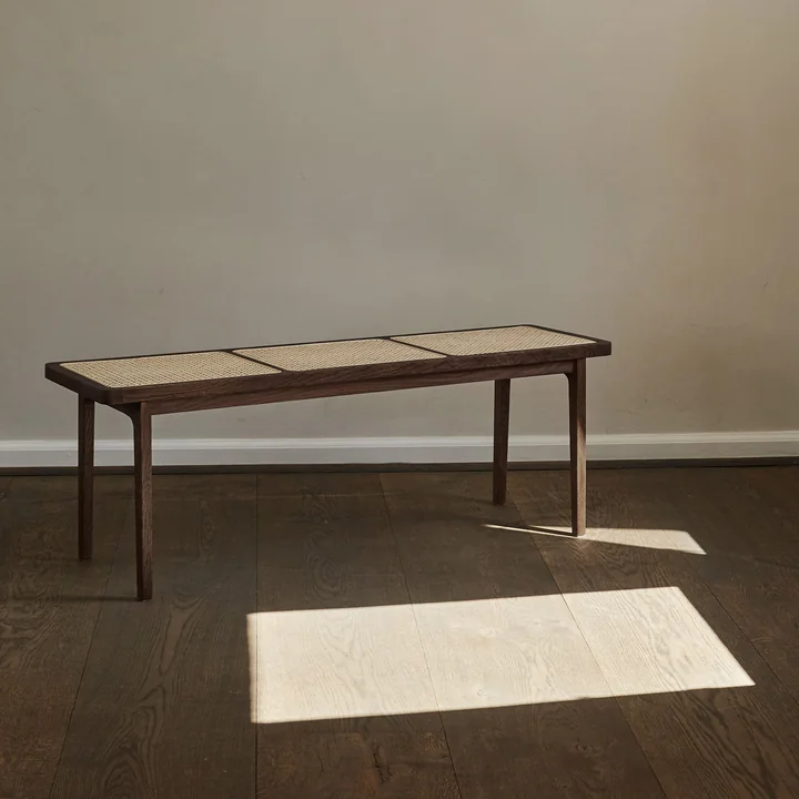 Norr11 - Le Roi Bench with wickerwork, dark smoked ash